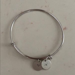 Silver bangle charm bracelet